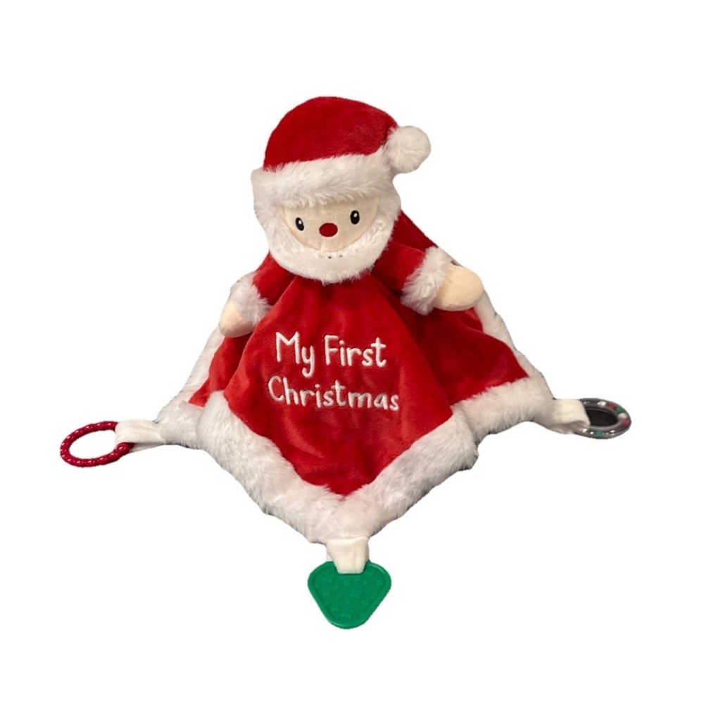 New Dreamgro Baby Red Santa Claus My 1st Christmas Lovey Rattle Infant Plush Toy